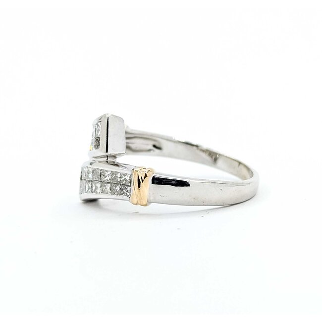 Ring Crossover Invisible Set .65ctw Princess Diamonds 14ktt Sz9.5 4.8g 225070062