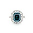 Ring Halo 1.15ctw Round Diamonds 5.77ct Blue/Green Tourmaline 14kw Sz6.5 9.5g 225070028