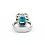 Ring Halo 1.15ctw Round Diamonds 5.77ct Blue/Green Tourmaline 14kw Sz6.5 9.5g 225070028