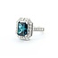 Ring Halo 1.15ctw Round Diamonds 5.77ct Blue/Green Tourmaline 14kw Sz6.5 9.5g 225070028