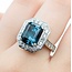 Ring Halo 1.15ctw Round Diamonds 5.77ct Blue/Green Tourmaline 14kw Sz6.5 9.5g 225070028