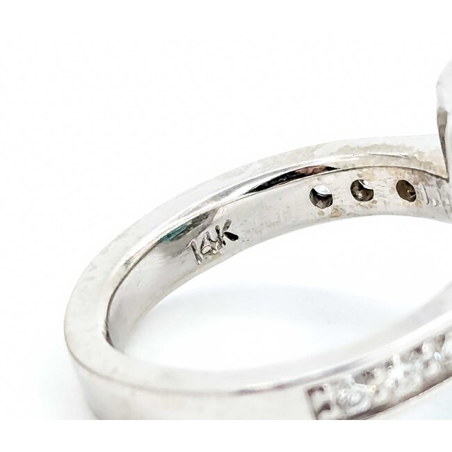 Ring Halo 1.15ctw Round Diamonds 5.77ct Blue/Green Tourmaline 14kw Sz6.5 9.5g 225070028