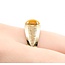 Ring 9x7mm Tiger Eye 10ky 10mm Sz10 4.4g 225070081