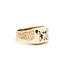 Ring Nugget Style .20ct Round Diamond 14ky 11mm Sz10 7.8g 225070079