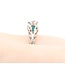 Ring Filigree Milgrain .75ctw Old European Diamonds .08ctw Triangular Emerald Accents 18kw 6.75mm Sz6.5 3.2g 125060087
