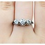 Ring Filigree Milgrain .75ctw Old European Diamonds .08ctw Triangular Emerald Accents 18kw 6.75mm Sz6.5 3.2g 125060087
