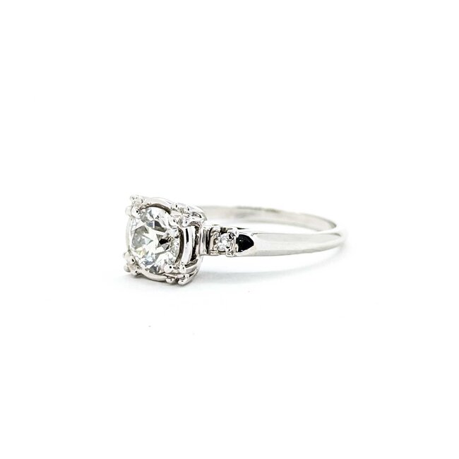 Ring Vintage Engagement .80ct Round Diamond .04ctw Diamonds 14kw Sz6 2.92g 225070003