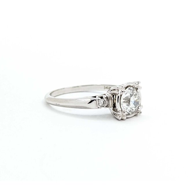 Ring Vintage Engagement .80ct Round Diamond .04ctw Diamonds 14kw Sz6 2.92g 225070003