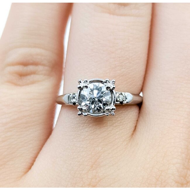 Ring Vintage Engagement .80ct Round Diamond .04ctw Diamonds 14kw Sz6 2.92g 225070003