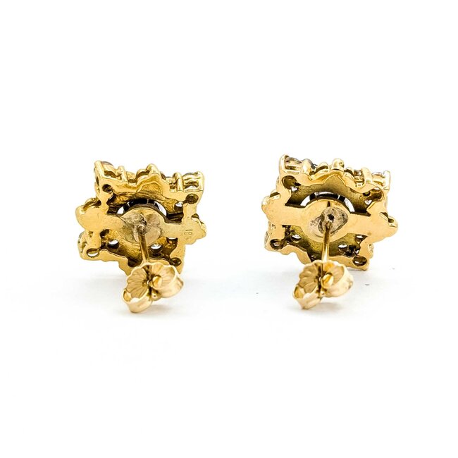 Earrings Snowflake 1.86ctw Round Diamonds 18ky 17.5mm 9.5g 225070011