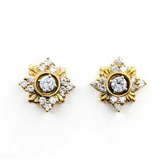 Earrings Snowflake 1.86ctw Round Diamonds 18ky 17.5mm 9.5g 225070011