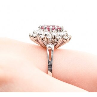 Ring Halo 1.05ctw Round Diamonds 1.80ct Pink Tourmaline 14kw Sz8 5.7g 225070031
