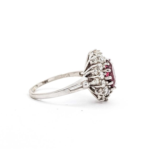 Ring Halo 1.05ctw Round Diamonds 1.80ct Pink Tourmaline 14kw Sz8 5.7g 225070031