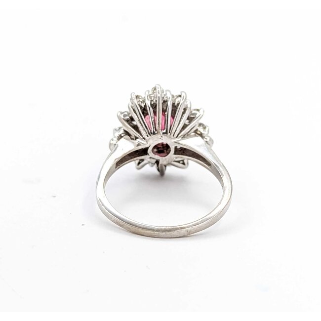 Ring Halo 1.05ctw Round Diamonds 1.80ct Pink Tourmaline 14kw Sz8 5.7g 225070031