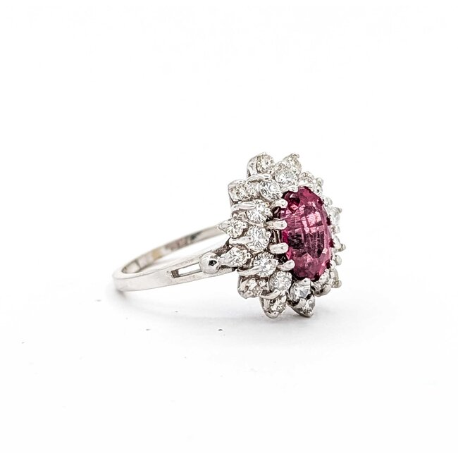 Ring Halo 1.05ctw Round Diamonds 1.80ct Pink Tourmaline 14kw Sz8 5.7g 225070031