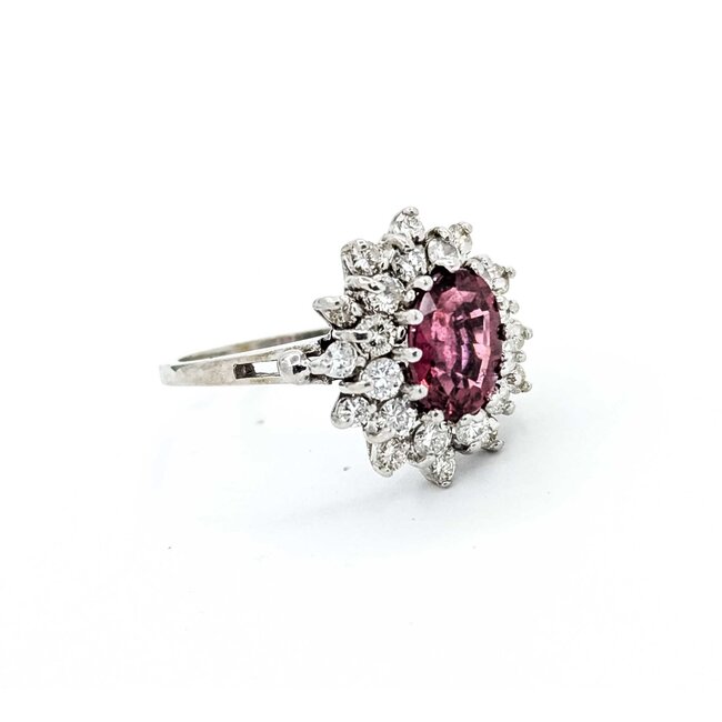 Ring Halo 1.05ctw Round Diamonds 1.80ct Pink Tourmaline 14kw Sz8 5.7g 225070031