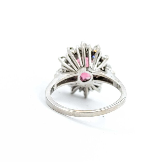 Ring Halo 1.05ctw Round Diamonds 1.80ct Pink Tourmaline 14kw Sz8 5.7g 225070031