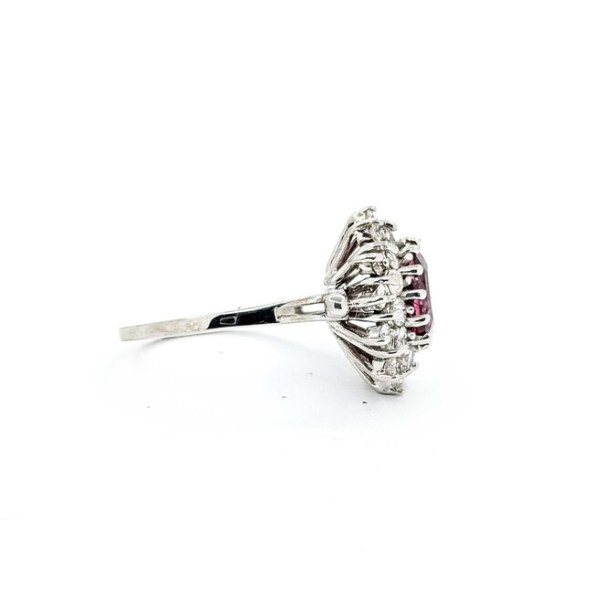 Ring Halo 1.05ctw Round Diamonds 1.80ct Pink Tourmaline 14kw Sz8 5.7g 225070031