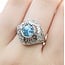 Ring Art Deco .50ctw Old Euro Diamonds 3.75ct Blue Zircon 18kw Sz7.75 3.5g 225070041