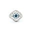Ring Art Deco .50ctw Old Euro Diamonds 3.75ct Blue Zircon 18kw Sz7.75 3.5g 225070041