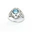 Ring Art Deco .50ctw Old Euro Diamonds 3.75ct Blue Zircon 18kw Sz7.75 3.5g 225070041