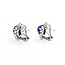 Earrings Halo Omega Back 1.68ctw Round Diamonds 6.96ctw Sapphire 14kw 16x14mm 7.1g 225070025