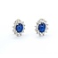 Earrings Halo Omega Back 1.68ctw Round Diamonds 6.96ctw Sapphire 14kw 16x14mm 7.1g 225070025