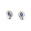 Earrings Halo Omega Back 1.68ctw Round Diamonds 6.96ctw Sapphire 14kw 16x14mm 7.1g 225070025