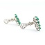 Earrings Mid Century Clip-on .80ctw Round Diamonds 15ctw Emerald 14kw 27x25mm 21.8g 225070018