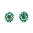 Earrings Mid Century Clip-on .80ctw Round Diamonds 15ctw Emerald 14kw 27x25mm 21.8g 225070018