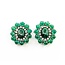 Earrings Mid Century Clip-on .80ctw Round Diamonds 15ctw Emerald 14kw 27x25mm 21.8g 225070018