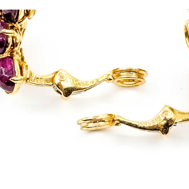 Earrings Mecan Elde Clip On Mid Century .60ctw Round Diamonds 15ctw Ruby 18ky 22x19mm 13.0g 225070019