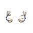 Earrings Mid Century Clip-on .40ctw Single Cut Diamonds .90ctw Sapphire 8mm South Sea Pearls 14kw 22.5x14mm 8.2g 225070017
