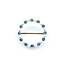 Brooch Mid Century 1.00ctw Syn Spinel 3mm Pearls 14ky 25.5mm 3.78g 225070069