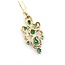 Pendant w/chain Fleur De Lis .50ctw Round Diamonds 1.35ctw Emerald 14ky 1.5x.6" 18" 5.26g 225070071