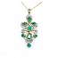 Pendant w/chain Fleur De Lis .50ctw Round Diamonds 1.35ctw Emerald 14ky 1.5x.6" 18" 5.26g 225070071