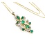 Pendant w/chain Fleur De Lis .50ctw Round Diamonds 1.35ctw Emerald 14ky 1.5x.6" 18" 5.26g 225070071