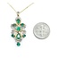 Pendant w/chain Fleur De Lis .50ctw Round Diamonds 1.35ctw Emerald 14ky 1.5x.6" 18" 5.26g 225070071