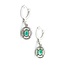 Earrings Dangle Halo .70ctw Round Diamonds 1.40ctw Emerald 18kw 28x8.5mm 3.3g 225070024