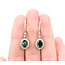 Earrings Dangle Halo .70ctw Round Diamonds 1.40ctw Emerald 18kw 28x8.5mm 3.3g 225070024