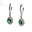 Earrings Dangle Halo .70ctw Round Diamonds 1.40ctw Emerald 18kw 28x8.5mm 3.3g 225070024