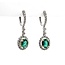 Earrings Dangle Halo .70ctw Round Diamonds 1.40ctw Emerald 18kw 28x8.5mm 3.3g 225070024