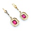Earrings Art Deco 2.10ctw Old European/Mine Cut Diamonds Synthetic Ruby Platinum/18ky 50x15mm 9.4g 225070023