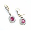 Earrings Art Deco 2.10ctw Old European/Mine Cut Diamonds Synthetic Ruby Platinum/18ky 50x15mm 9.4g 225070023