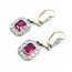Earrings Art Deco 2.10ctw Old European/Mine Cut Diamonds Synthetic Ruby Platinum/18ky 50x15mm 9.4g 225070023
