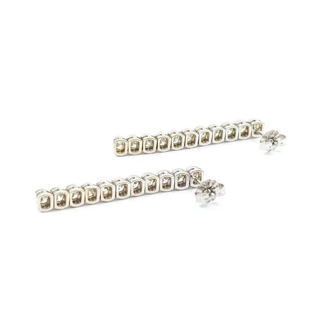 Earrings Bezel Set Dangle 2.20ctw Round Diamonds 14kw 38x4mm 6.8g 225070013