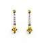 Earrings Dangle Friction Back .30ctw Round Diamonds 1.10ctw Yellow Sapphire 14ktt 28x7mm 3.5g 225070026
