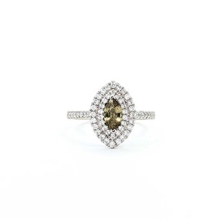 Ring Double Halo Marquise .43ctw Diamonds .67ct Alexandrite GIA: 2235585039 18kw 14x10mm Sz6.5 3.2g 125060018