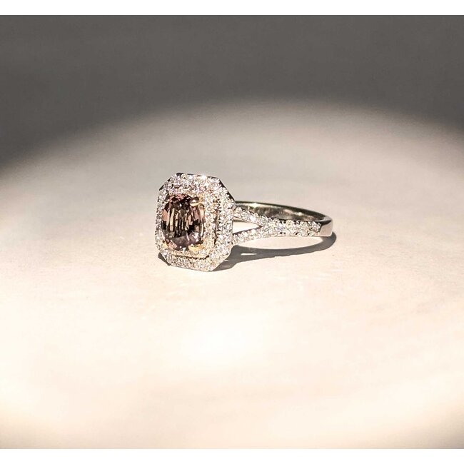 Ring Double Halo .53ctw Diamonds .79ct Alexandrite GIA: 5231584983 14ktt 10.5x10mm Sz6.5 2.9g 125060011