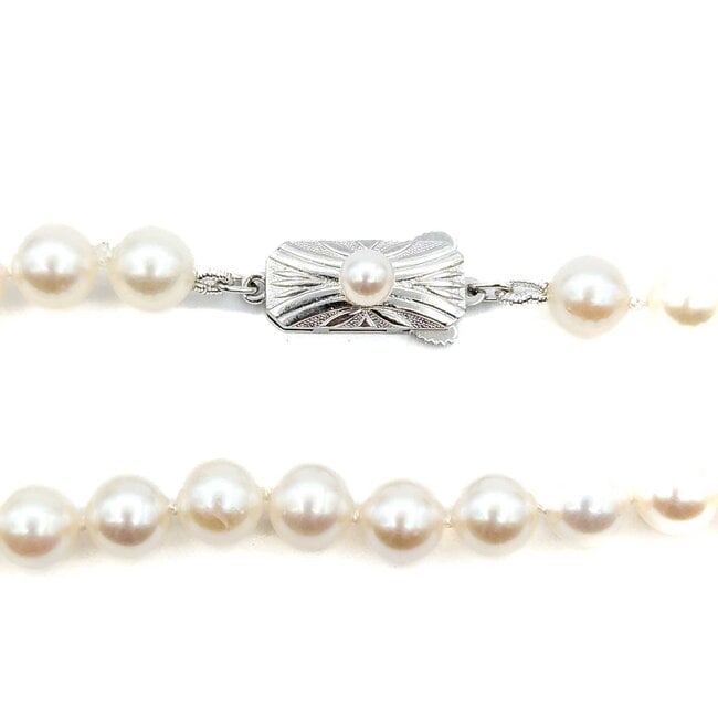 Necklace Strand Mikimoto 6.7mm Akoya Pearls SS 18" 30.8g 225070078
